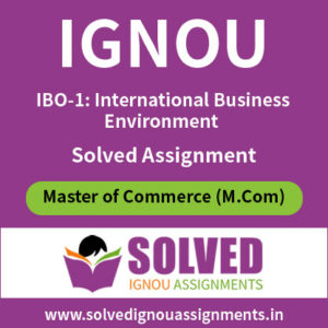 IGNOU IBO 1 Solved Assignment in English & Hindi