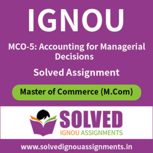 IGNOU MCO 5 Solved Assignment