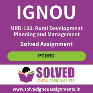 IGNOU MRD 103 Solved Assignment