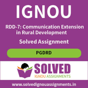 IGNOU RDD 7 Solved Assignment