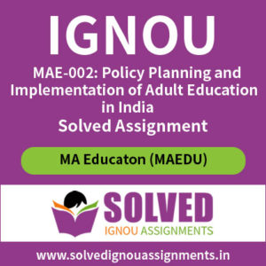 IGNOU MAE 2 Solved Assignment