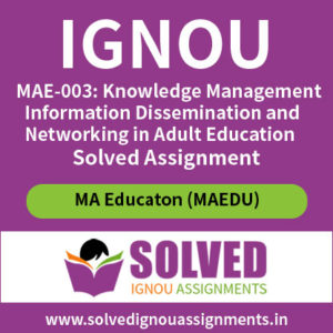 IGNOU MAE 3 Solved Assignment