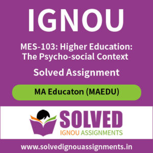 IGNOU MES 103 Solved Assignment