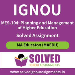IGNOU MES 104 Solved assignment