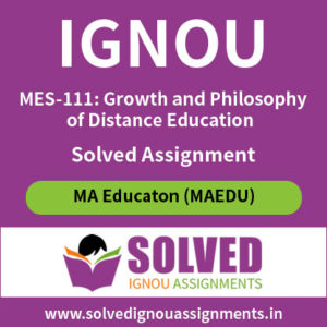 IGNOU MES 111 Solved Assignment