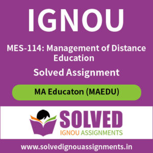 IGNOU MES 114 solved assignment