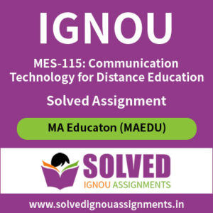 IGNOU MES 115 solved assignment