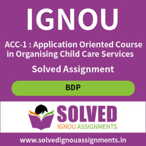 IGNOU ACC 1 Solved Assignment