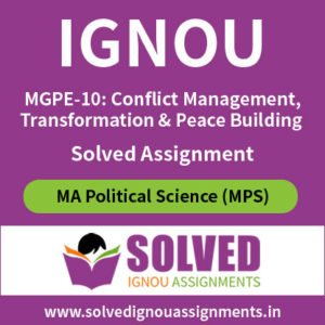 IGNOU MGPE 10 Solved Assignment