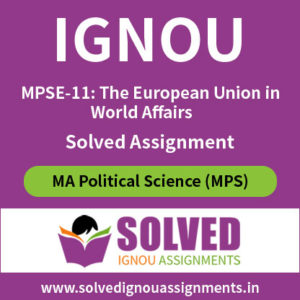 IGNOU MPSE 11 Solved Assignment