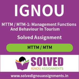 IGNOU MTTM 1 Solved Assignment