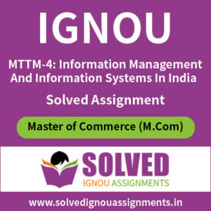 IGNOU MTTM 4 Solved Assignment