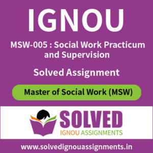 IGNOU MSW 5 Solved Assignment