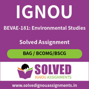 BEVAE 181 Environmental Studies solved assignment
