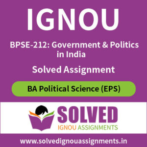 IGNOU BPSE 212 Solved Assignment