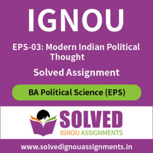 IGNOU EPS 3 Solved Assignment