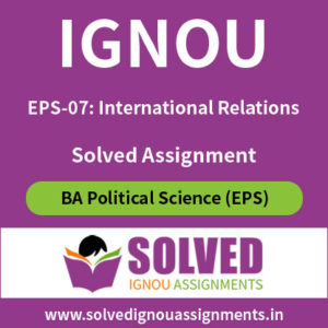 IGNOU EPS 7 Solved Assignment