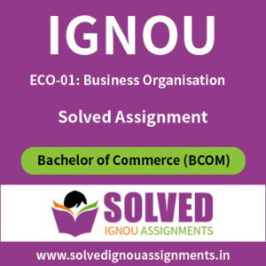 IGNOU ECO 1 Solved Assignment