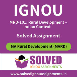 IGNOU MRD 101 Solved Assignment