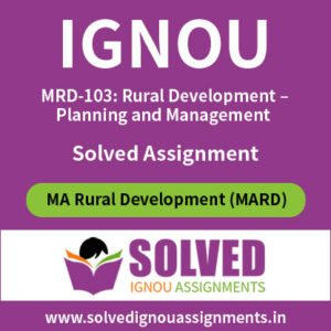 IGNOU MRD 103 Solved Assignment
