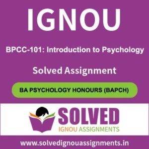 IGNOU BPCC 101 Solved Assignment