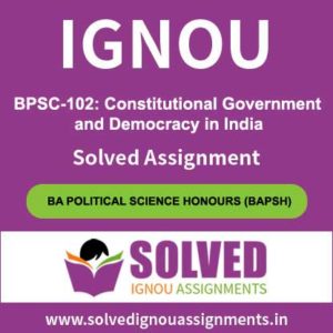 IGNOU BPSC 102 Solved Assignment