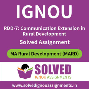 IGNOU MARD RDD 7 Solved Assignment