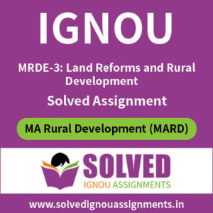 IGNOU MRDE 3 Solved Assignment