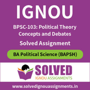 IGNOU BPSC 103 Solved Assignment
