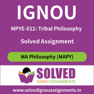 IGNOU MPYE 12 Solved Assignment