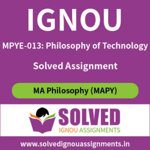 IGNOU MPYE 13 Solved Assignment