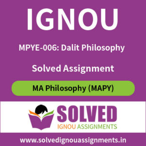 IGNOU MPYE 6 Solved Assignment
