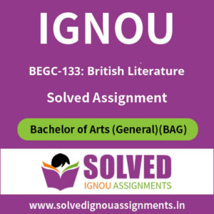 IGNOU BEGC 133 Solved Assignment
