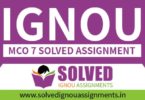 IGNOU MCO 7 Financial Management Solved Assignment