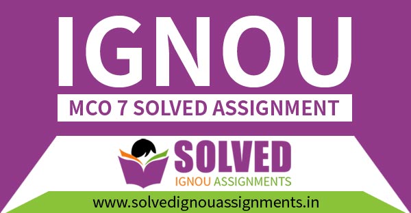 IGNOU MCO 7 Financial Management Solved Assignment