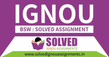 IGNOU BSW Solved Assignment