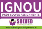 IGNOU PGDT Solved Assignment