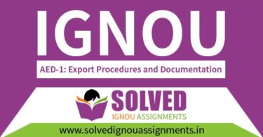 IGNOU AED 1 Solved Assignment