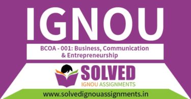 IGNOU BCOA 1 Solved Assignment