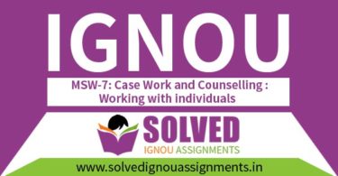 IGNOU MSW 7 Solved Assignment