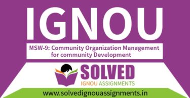 IGNOU MSW 9 Solved Assignment
