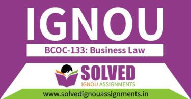 IGNOU BCOC 133 Solved Assignment