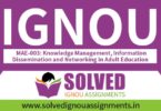 IGNOU MAE 3 Solved Assignment