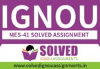 IGNOU MES 41 Solved Assignment