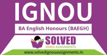 IGNOU BA English Honours Solved Assignment