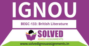 IGNOU BEGC 133 Solved Assignment